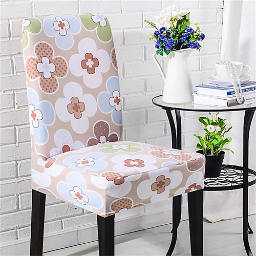 

Flower Print Super Soft Chair Cover Stretch Removable Washable Dining Room Chair Protector Slipcovers Home Decor Dining Room Seat Cover