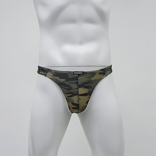 

Men's Print G-string Underwear - Normal Low Waist Army Green M L XL