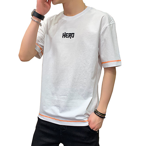 

Men's Daily T-shirt - Geometric / Color Block / Solid Colored Blue