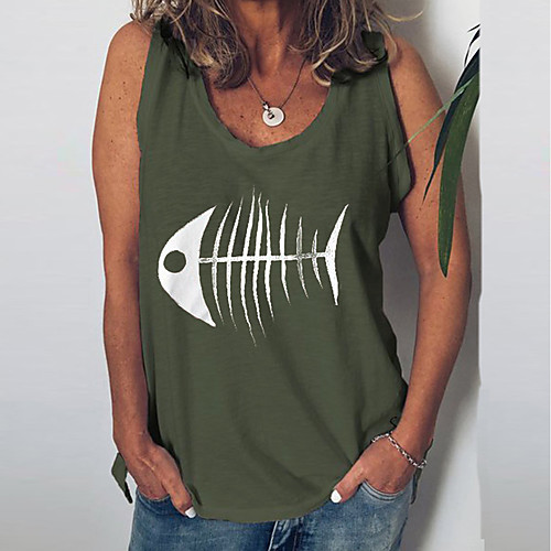 

Women's Sports Weekend Basic Tank Top - Geometric / Graphic Print Yellow