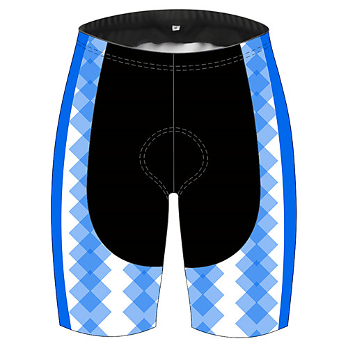 

21Grams Men's Cycling Shorts Bike Shorts Padded Shorts / Chamois Pants Breathable Quick Dry Ultraviolet Resistant Sports Plaid / Checkered Black / Blue Mountain Bike MTB Road Bike Cycling Clothing