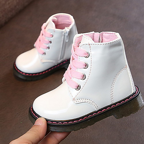 

Boys' Combat Boots PU Flats Little Kids(4-7ys) Burgundy / White Fall