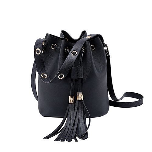 

Women's Tassel Polyester / PU Crossbody Bag Solid Color Blushing Pink / Red / Brown