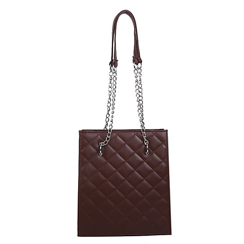 

Women's Chain Polyester / PU Top Handle Bag Solid Color Khaki / Brown / Black
