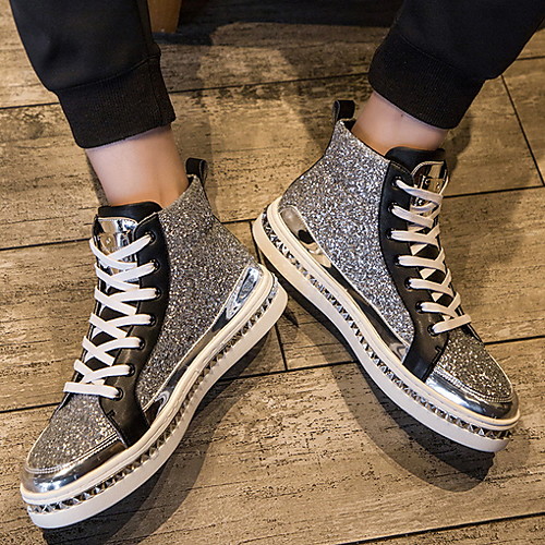 

Men's PU Spring & Summer / Fall & Winter Classic Sneakers Gold / Silver