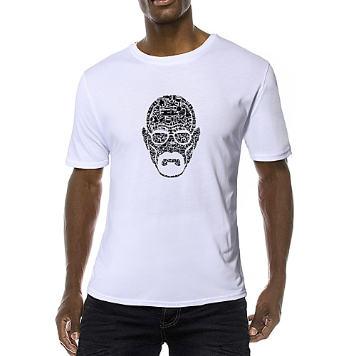 

Men's Daily Sports Business / Basic T-shirt - Solid Colored / Portrait Black & White, Print Yellow