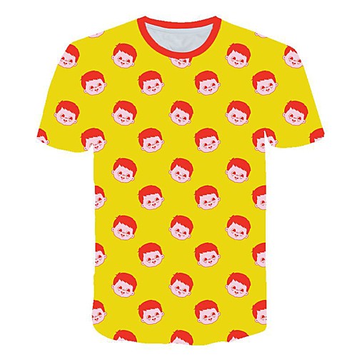 

Women's Daily Sports Basic / Street chic T-shirt - 3D / Cartoon Print Yellow