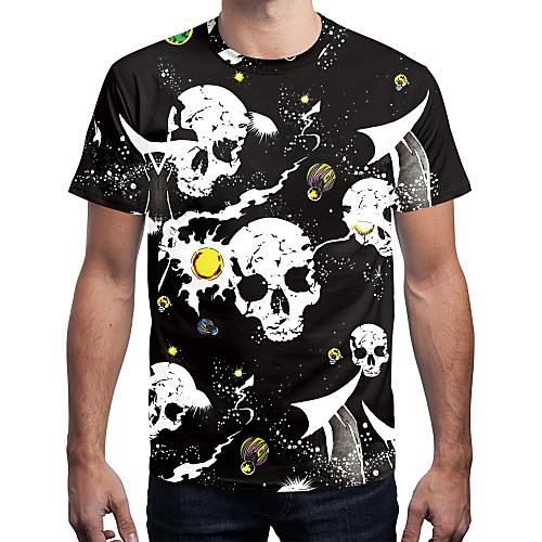 

Inspired by Galaxy T-shirt Terylene Skull Printing T-shirt For Men's / Women's