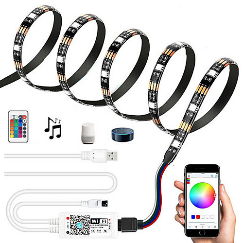 

2m Flexible LED Light Strips 120 LEDs SMD5050 Multi Color Decorative / TV Background 5 V