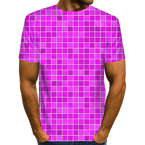 

Men's Daily Holiday Street chic / Exaggerated T-shirt - Color Block / 3D / Abstract Print Red