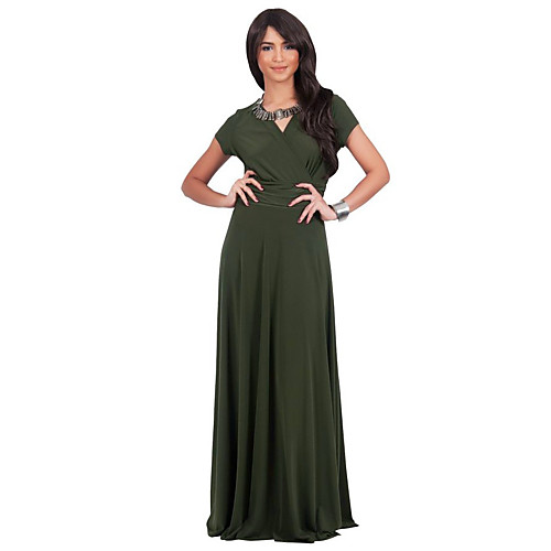 

Women's Red Green Dress Sexy Sophisticated Daily Going out Swing Solid Color Split M L