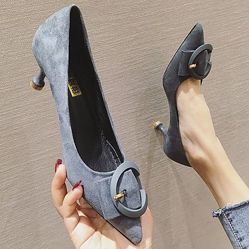 

Women's Heels Stiletto Heel Pointed Toe PU Spring & Summer Khaki / Blue / Black