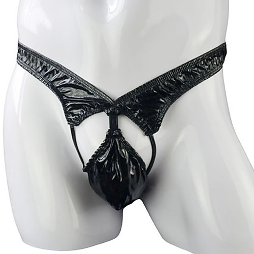 

Men's Cut Out G-string Underwear - Normal Low Waist Black One-Size