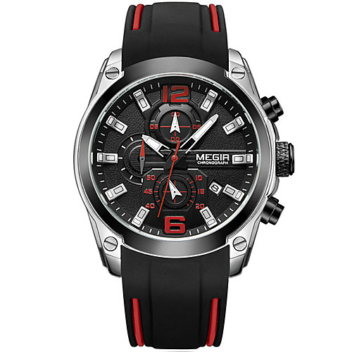 

Men's Dress Watch Wrist Watch Quartz Silicone Black / Silver Water Resistant / Waterproof Calendar / date / day Casual Watch Analog Casual Fashion - Black Silver Blue