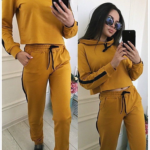 

Women's 2-Piece Drawstring Tracksuit Sweatsuit Jogging Suit 2pcs Pullover Running Active Training Jogging Breathable Quick Dry Moisture Wicking Sportswear Athletic Clothing Set Long Sleeve Activewear