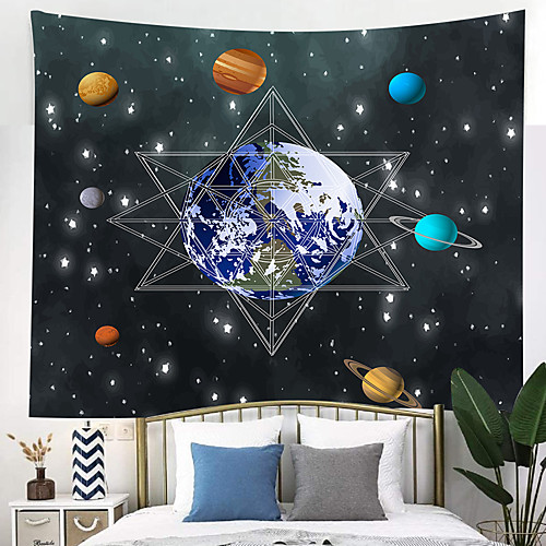 

Outer Space Planet Moon Earth Stars Wall Hanging Wall Tapestry Home Art Decor Wall Decor for Kids Babys Children Bedroom Rooms Ceiling Living Room Nursery School