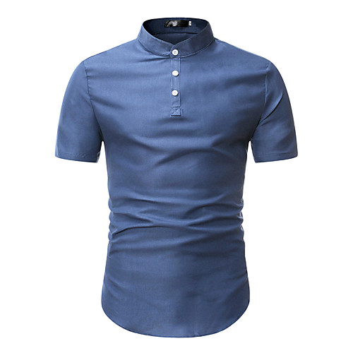 

Men's Work Weekend Business / Chinoiserie Shirt - Solid Colored Light Blue