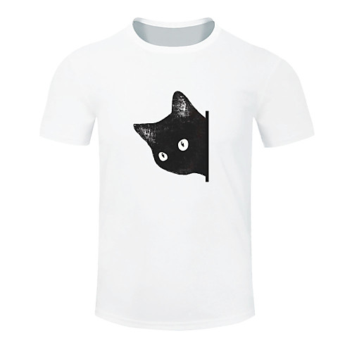 

Men's Women's Running T-Shirt Workout Shirt Round Neck Running Active Training Jogging Breathable Quick Dry Moisture Wicking Sportswear Cat Plus Size Tee / T-shirt Top Short Sleeve Activewear