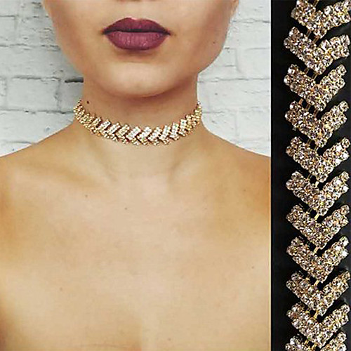 

Women's Choker Necklace Necklace European Chrome Imitation Diamond Gold Silver 3010 cm Necklace Jewelry 1pc For Wedding Party Evening Formal Engagement Prom