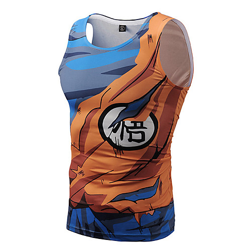 

Inspired by Dragon Ball Goku Cosplay Costume T-shirt Polyster Print Printing Fancy Vest For Men's