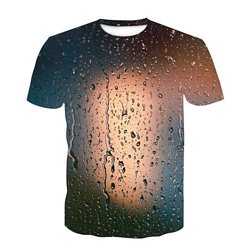 

Men's Daily Sports Basic T-shirt - Color Block / 3D Print Rainbow