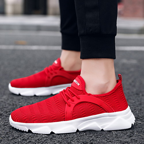 

Men's Mesh Spring & Summer / Fall & Winter Classic / British Athletic Shoes Walking Shoes Breathable Light Red / White / Black