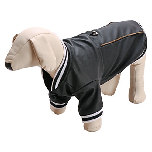 

Dog Vest Winter Dog Clothes Black Black Costume PU Leather Animal Fashion S M L