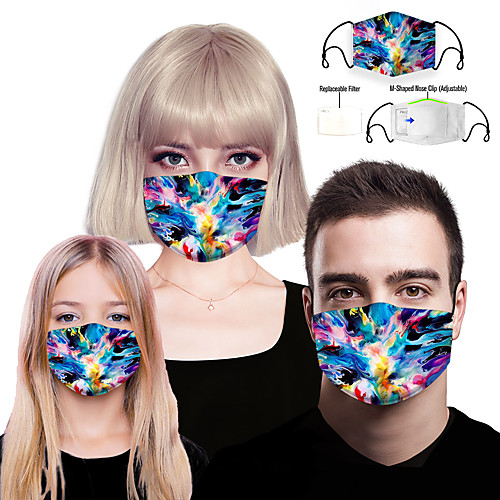 

Mask Filter Element Women's Polyester Spandex One-Size Rainbow 1pc / pack Adults Layered Mesh Sport Home All Seasons