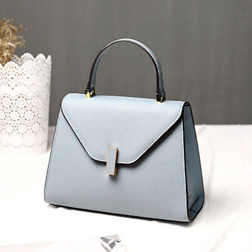 

Women's Zipper PU Top Handle Bag Solid Color Blue / Black / Gray