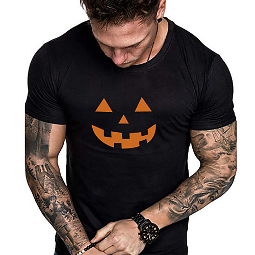 

Men's Daily Sports Business / Basic T-shirt - Solid Colored Black & White, Print Yellow
