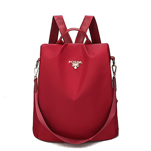 

Large Capacity Oxford Zipper Commuter Backpack Letter Daily Red / Black