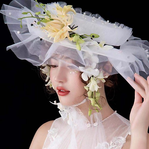 

Net Fascinators with Lace 1 Piece Wedding / Tea Party Headpiece