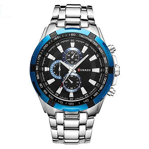 

Men's Dress Watch Quartz Modern Style Stylish Stainless Steel Black / Silver 30 m Water Resistant / Waterproof Casual Watch Analog Casual Fashion - Black / Silver WhiteBlue BlackGloden One Year