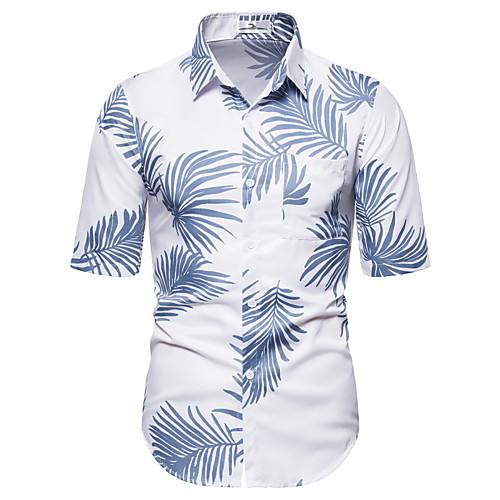 

Men's Holiday Basic Shirt - Geometric / Scenery Print Light Green