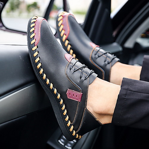 

Men's PU Spring & Summer British Oxfords Red / Brown / Black