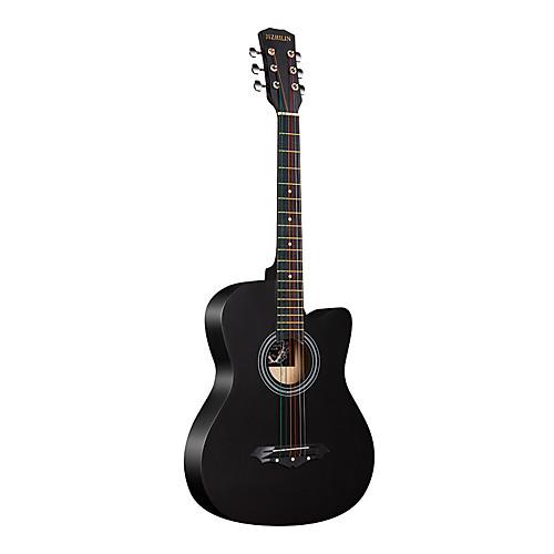 

38 Inch Black Acoustic Guitar Wooden Professional Tools Professional Musical Instrument for Beginners and Youths Students