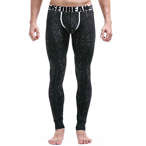 

Men's Normal Cotton Sexy Long Johns Polka Dot Mid Waist