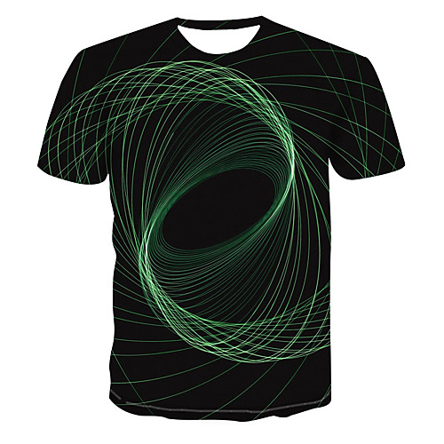 

Men's Club Weekend Street chic / Punk & Gothic T-shirt - Striped / 3D / Visual Deception Print Black