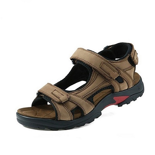 

Men's Cowhide Summer Sandals Non-slipping Khaki / Brown