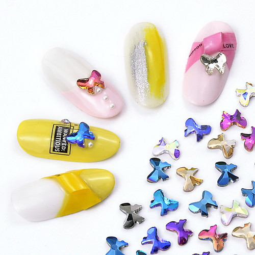 

1100 pcs Crystal / Best Quality Crystal / Rhinestone Nail Jewelry Rhinestones For Finger Nail Butterfly nail art Manicure Pedicure Daily Trendy / Colorful