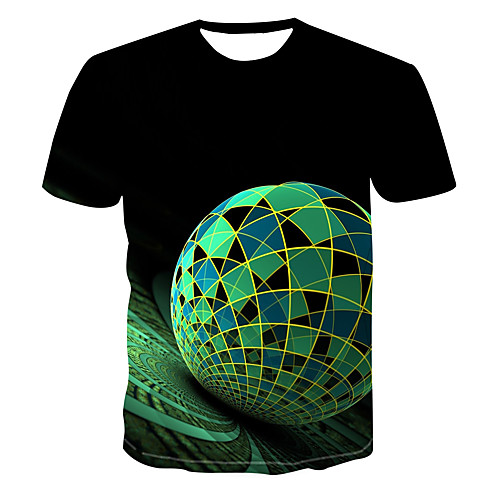 

Men's Club Weekend Street chic / Punk & Gothic T-shirt - Color Block / 3D / Abstract Print Black