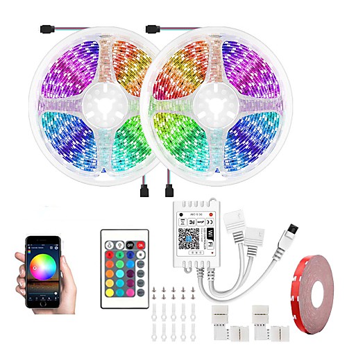 

KWB 10m Light Sets Tiktok LED Strip Lights / Smart Lights 600 LEDs 5050 SMD 10mm 1 set RGB APP Control / Creative / Cuttable 12 V