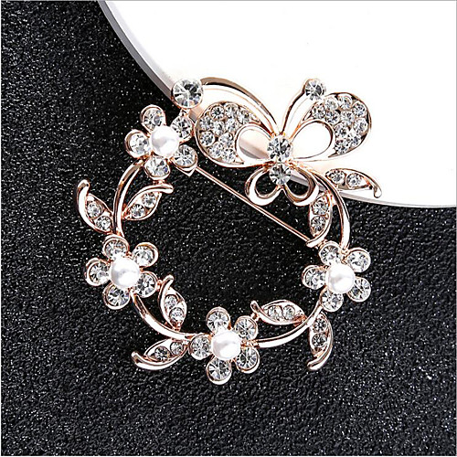 

Women's Cubic Zirconia Brooches Classic Flower Stylish Simple Classic Brooch Jewelry Gold Silver For Party Gift Daily Work Festival