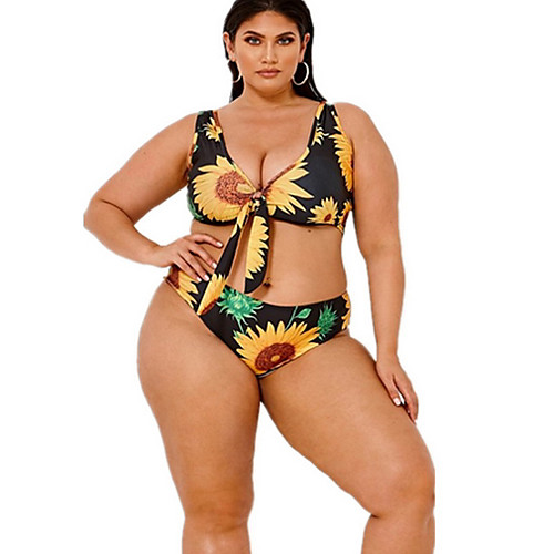 

Women's Green One-piece Swimwear Swimsuit - Floral XL XXL XXXL Green