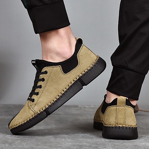 

Men's Pigskin Spring & Summer Oxfords Walking Shoes Breathable Khaki / Black / Gray