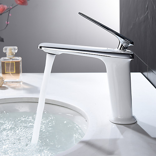 

Bathroom Sink Faucet - Standard Chrome / Painted Finishes Centerset Single Handle One HoleBath Taps