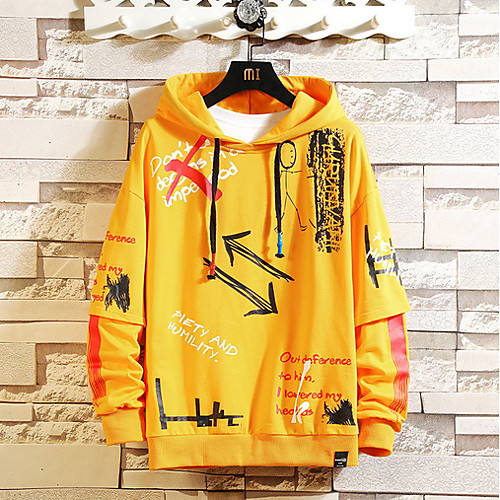 

Men's Casual Hoodie - Geometric Yellow US32 / UK32 / EU40