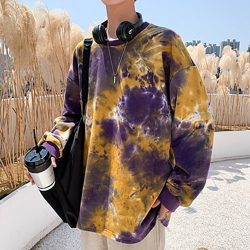 

Men's Basic Hoodie / Sweatshirt - Tie Dye Purple US36 / UK36 / EU44
