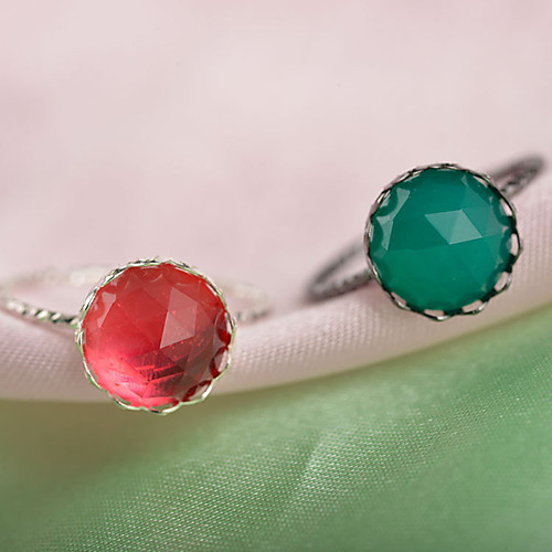 

Women's Ring 1pc Red Green Alloy Elegant Holiday European Festival Jewelry