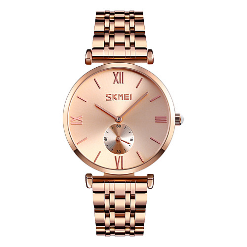 

SKMEI Men's Steel Band Watches Quartz Modern Style Stylish Stainless Steel Silver / Rose Gold 30 m Water Resistant / Waterproof New Design Casual Watch Analog Casual Minimalist - Gold Silver One Year